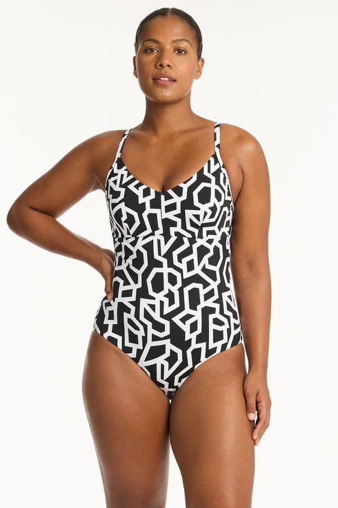 Sea Level Deco DD/E Bralette One Piece